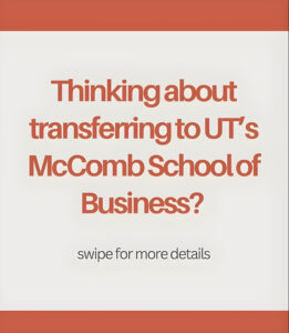 UT McCombs School of Business Transfer Requirements